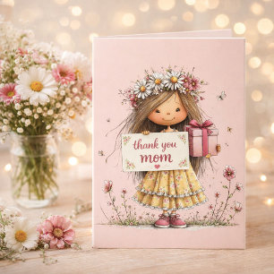 Blumenkrone „Danke Mama“ Karte