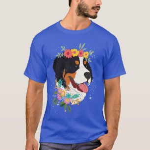 Blumenkrone Tier Hunde Rasse Berner Sennenhund T-Shirt