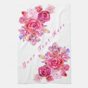 Blumenküche Handtuch mit individuellem Text