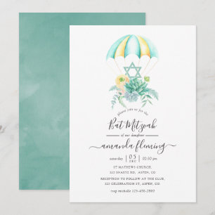 Blumenkulturen Bouquet Parachute Bat Mitzvah Einladung