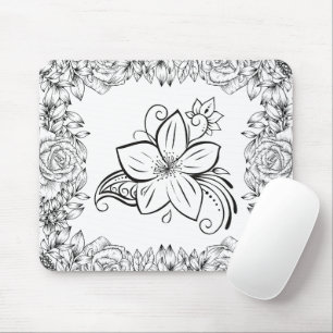Blumenkunst, einfarbige Schönheit Mousepad