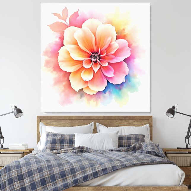 Blumenkunst enthüllt Design Leinwanddruck (Insitu (Schlafzimmer))