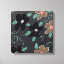 Blumenkunst in Schwarz Leinwanddruck