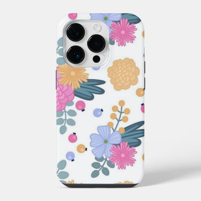 Blumenkunst iPhone 14 Pro Hülle (Rückseite)