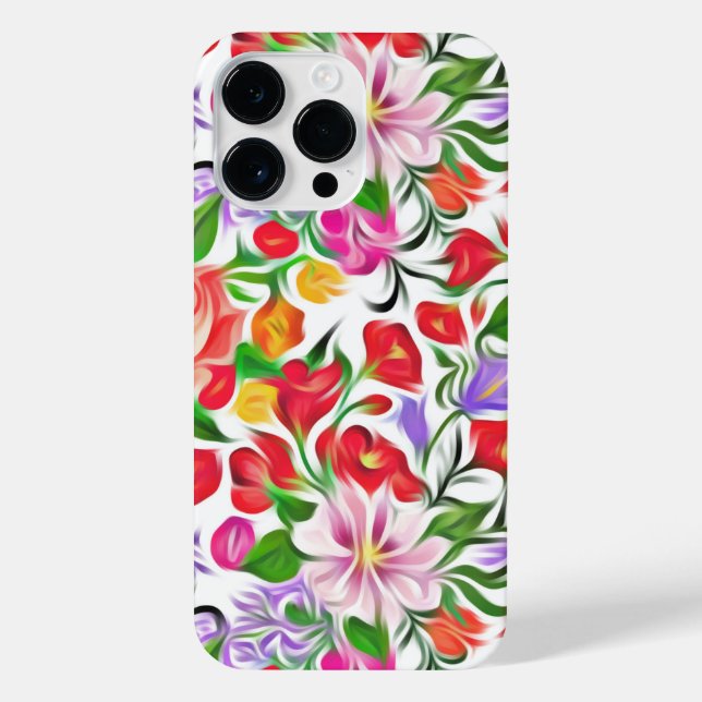 Blumenkunst iPhone 14 Pro Max Hülle (Rückseite)
