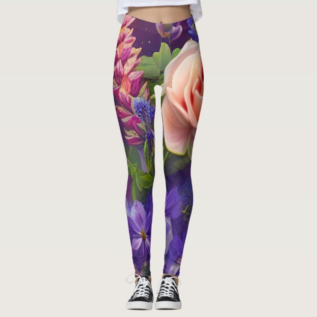 Blumenkunst Leggings (Vorderseite)