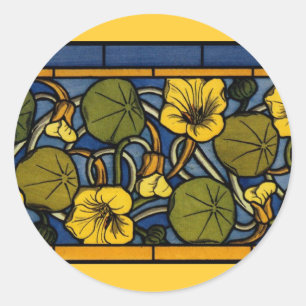Blumenkunst Nouvea Maurice Pillard (dit Verneuil) Runder Aufkleber