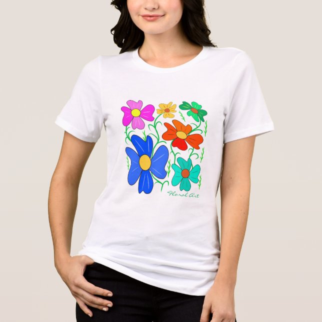 Blumenkunst Tri-Blend Shirt (Vorderseite)