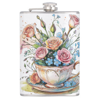 Blumenkunst Vinyl umwickelte Flasche Flachmann