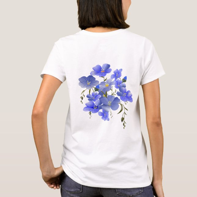Blumenkünstlerischer T - Shirt - Einzigartiges Nat (Rückseite)
