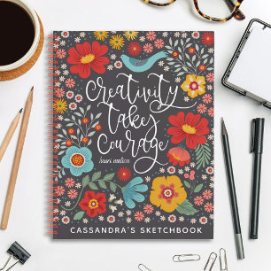 Blumenkünstlerskizze mit Namen Notizbuch