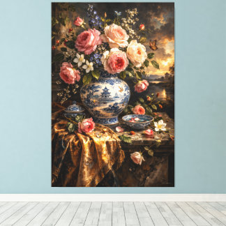 Blumenkunstwerk 002 niederländisch vintage leinwanddruck