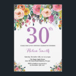 Blumenladen 30. Geburtstag Lila Einladung<br><div class="desc">30. Geburtstag Blumenladen für Frauen. Aquarellfarbene Blume Rosa,  Gelb,  orange,  Lila Blume. Erwachsener zum Geburtstag. 30. 40. 50. 60. 70. 80. 90. 100. 13. 15. 16. 18. 20. Für weitere Anpassungen klicken Sie bitte auf die Schaltfläche "Anpassen" und verwenden Sie unser Designwerkzeug,  um diese Vorlage zu ändern.</div>