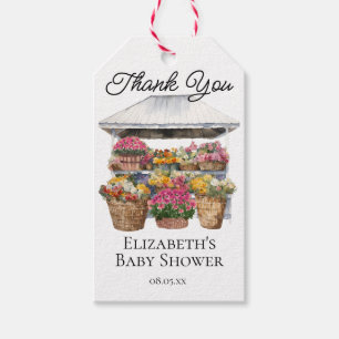 Blumenladen auf dem heimischen Markt Girl Baby Sho Geschenkanhänger