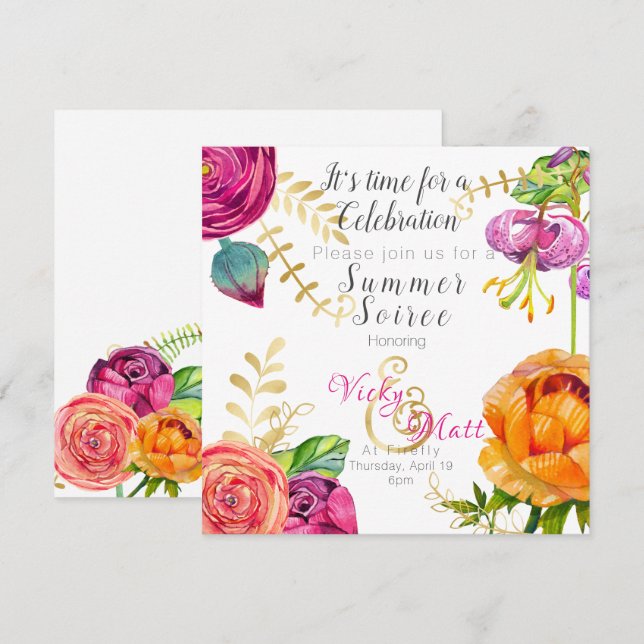 Blumenladen Brunch Party Dusche Geburtstag Einladung (Vorne/Hinten)