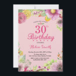 Blumenladen zum 30. Geburtstag Einladung<br><div class="desc">Floral 30. Geburtstag Einladung für Frauen. Aquarell Floral,  rosa Hintergrund.
Für weitere Anpassungen klicken Sie bitte auf die Schaltfläche "Anpassen" und verwenden Sie unser Designwerkzeug,  um diese Vorlage zu ändern.</div>