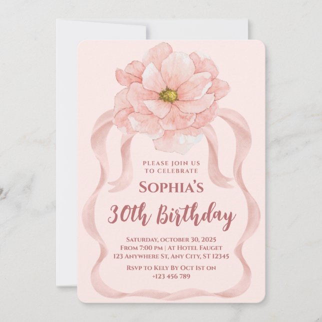 Blumenladen zum 30. Geburtstag Einladung (Vorderseite)
