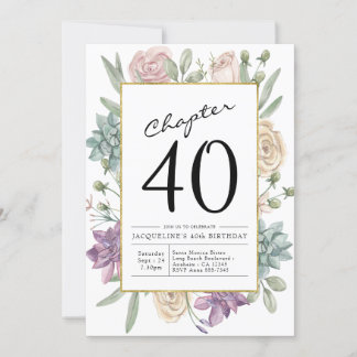 Blumenladen zum 40. Geburtstag Einladung