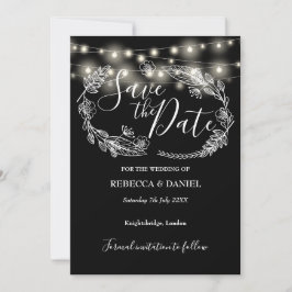 Blumenlampen Schwarz-Weiß-Hochzeit Save The Date