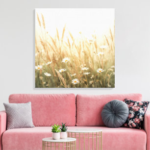 Blumenlandschaft Wandkunst Friedliche Naturlands Leinwanddruck