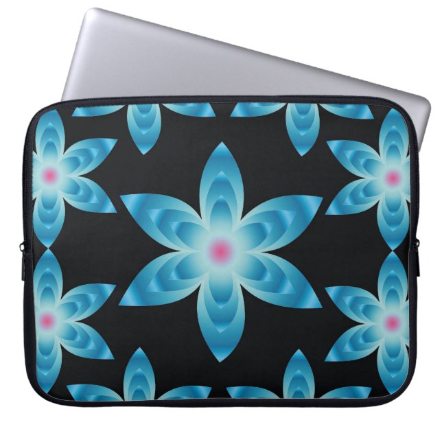 Blumenlaptop-Hülse: Blaue Blumen Laptopschutzhülle (Vorderseite)