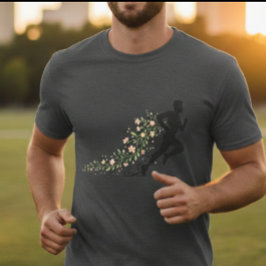 Blumenläufer-Silhouette Ästhetisches Blumendesign T-Shirt