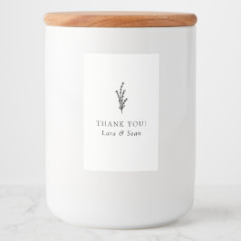 Blumenlavender Moderne Minimalistisch Schwarz/Weiß Lebensmitteletikett