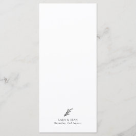 Blumenlavender Moderne Minimalistische Weiß und Sc Menükarte