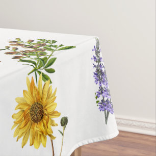 Blumenlavender Sonnenblumengrün Tischdecke