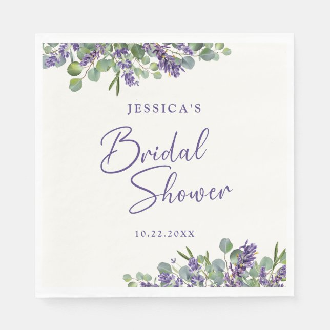 Blumenlavender und Eukalyptus Serviette (Vorderseite)