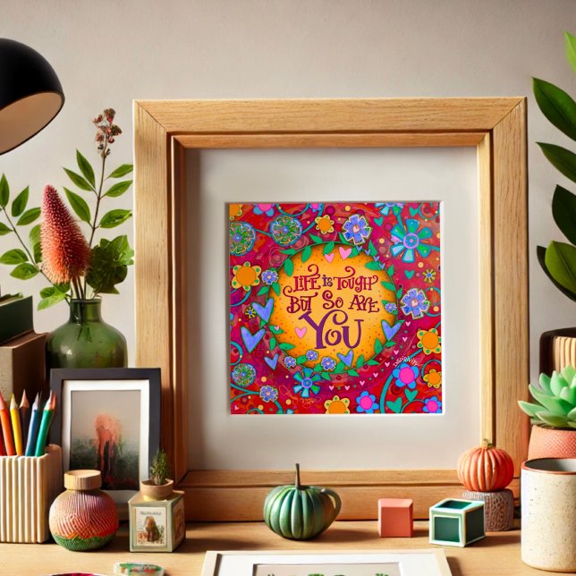 Blumenleben ist hartes Zitat Inspiration Poster (Von Creator hochgeladen)