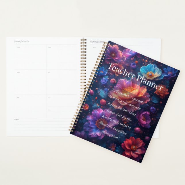 Blumenlehrer-Planer mit inspirierendem Zitat Planer (Anzeige)