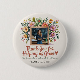 Blumenlehrerschaltfläche - Danke, Geschenk Button