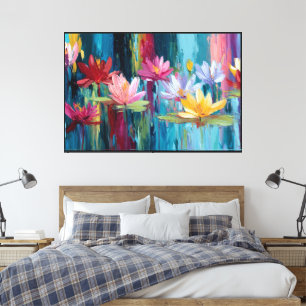 Blumenleinwandkunst – Stilvolle Blumenwanddekorati Leinwanddruck
