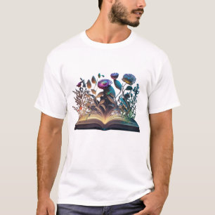 Blumenleuchten: Blühendes Wissen in Neon T-Shirt