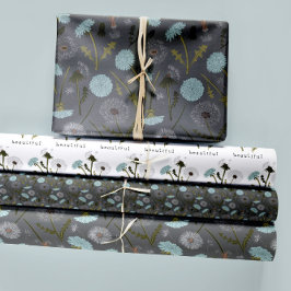 Blumenleuchter blaues Dekoupage-Geschenk Geschenkpapier Set