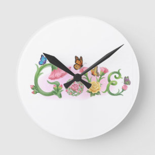 Blumenliebe  runde wanduhr