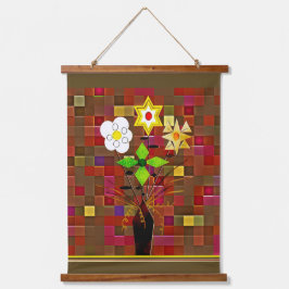 "Blumenlieferung" Holzbeschichteter Wandteppich Mit Holzrahmen