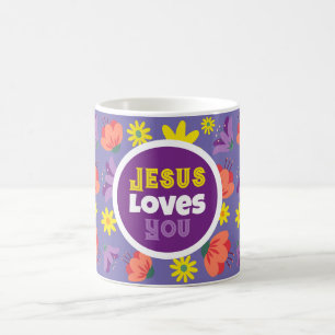 BlumenLila Jesus Lieben Sie Kaffee Tasse