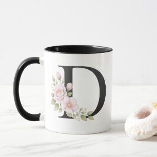 Blumenlogo Buchstabe D Tasse