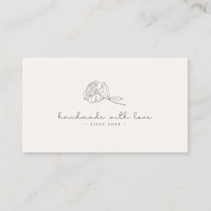 Blumenlogo, handgefertigt mit Liebe weiß Visitenkarte