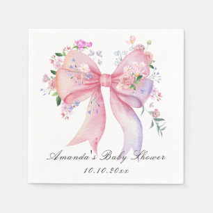 Blumenmädchen-Baby-Party mit floraler Schleife Serviette