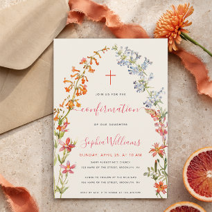 Blumenmädchen-Bestätigung Wildblumen Aquarell Einladung