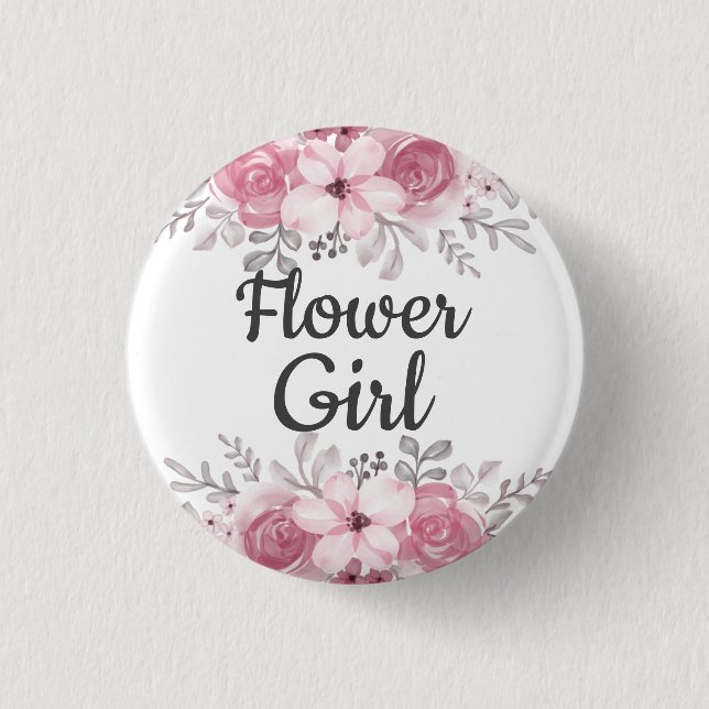 Blumenmädchen Button (Vorderseite)