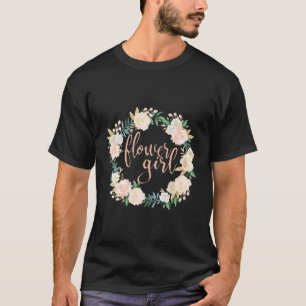 Blumenmädchen Errötung Floraler Kranz Hochzeit T-Shirt
