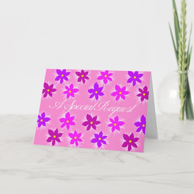 Blumenmädchen für Hochzeitsfeiern, Blumenmuster Einladung (Vorderseite)
