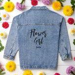 Blumenmädchen Hochzeitsstich Brautparty Jeansjacke<br><div class="desc">Blume Girl Brautparty Denim Jacket für Hochzeit, Brautparty, Brautparty, Junggeselinnen-Abschied. Karo mehr Produkte mit diesem Design in der Kollektion unten.</div>