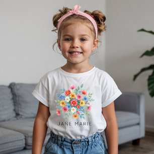 Blumenmädchen Individueller Name Wildblume Gebur T-Shirt