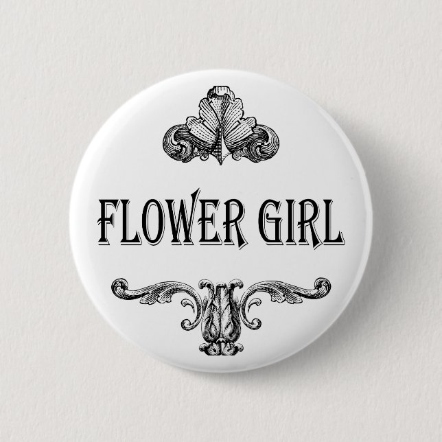 Blumenmädchen-Knopf Button (Vorderseite)