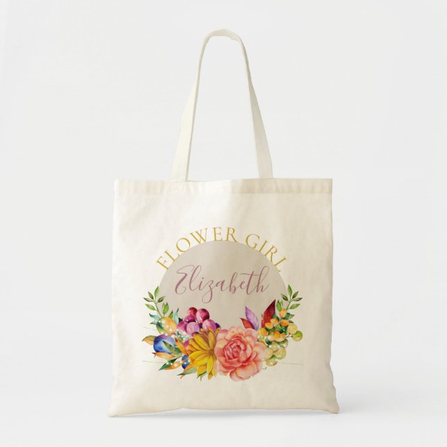 Blumenmädchen mit dem Namen Floral Bouquet Tragetasche (Vorne)